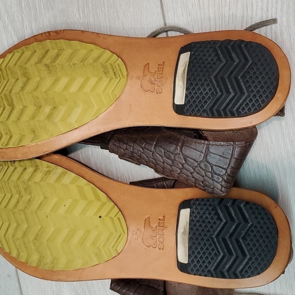 Sorel Women Summer Ankle Leather Lace Up Sandals shoes sz 10.5 - Picture 11 of 12